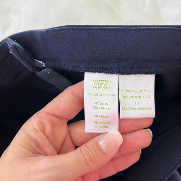 Lilly Pulitzer Midnight Navy Alessia Stretch Navy Dinner Dress Pants, Size 2 - Picture 11 of 13